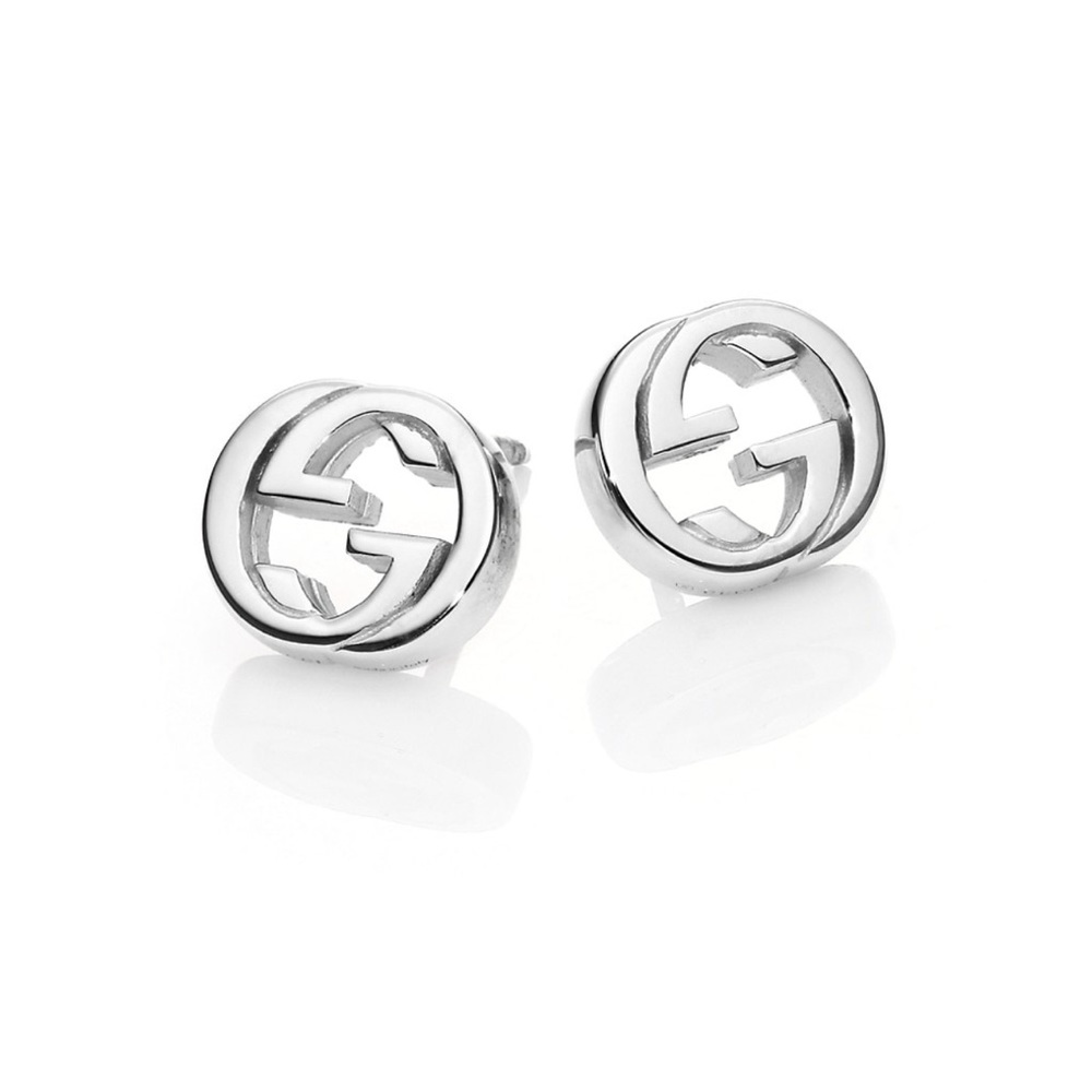 Gucci Interlocking Interlocking Silver Stud Earrings